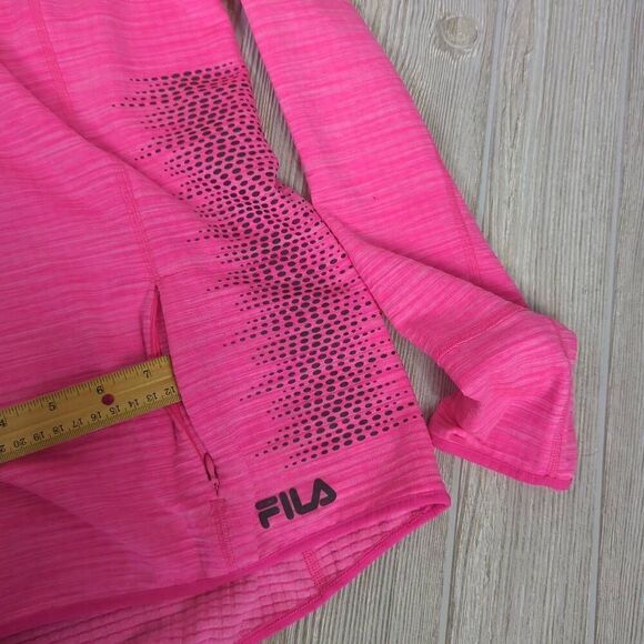 Fila Sport Womens Large Running Jacket Pink Quarter Zip Pull Over Long Sleeve - Picture 5 of 7